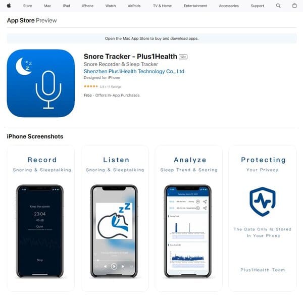 Plus1Health Snore Tracker
