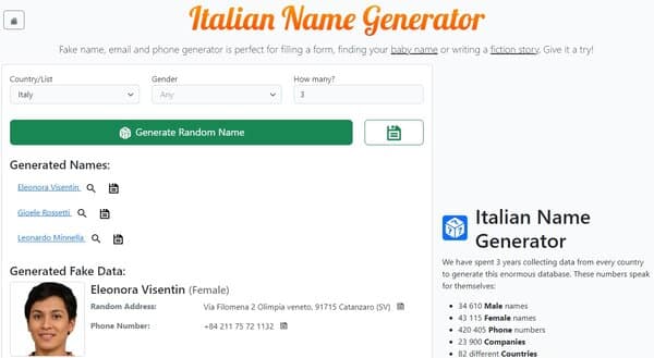 Random Italian Nickname Generator
