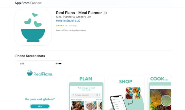 Real Plans Meal Planner