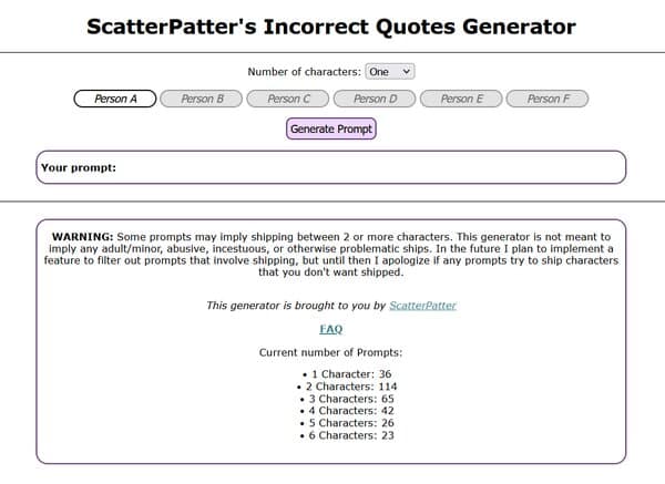 ScatterPatter's Incorrect Quotes Generator