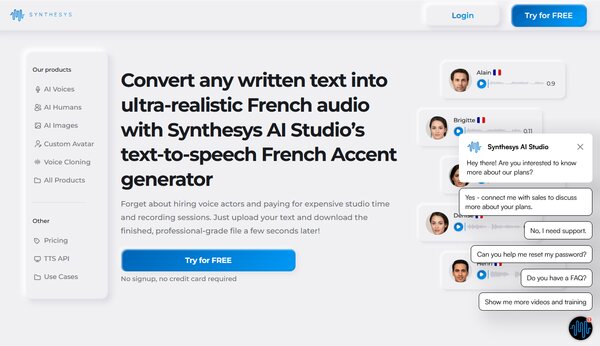 Synthesys.io French Accent Voice Generator