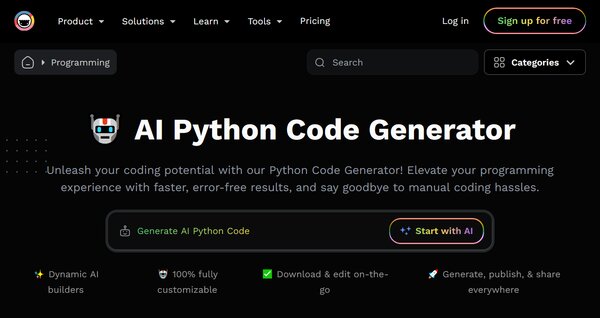 Taskade AI Python Code Generator