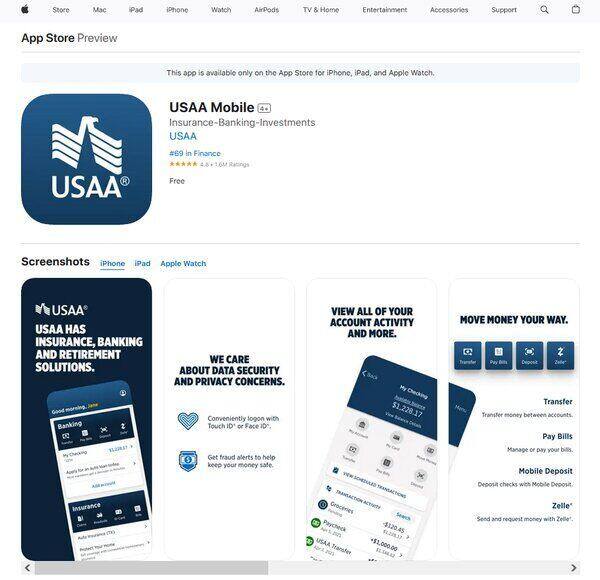 USAA Internet Banking App