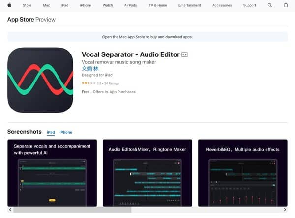 Editor de audio separador vocal