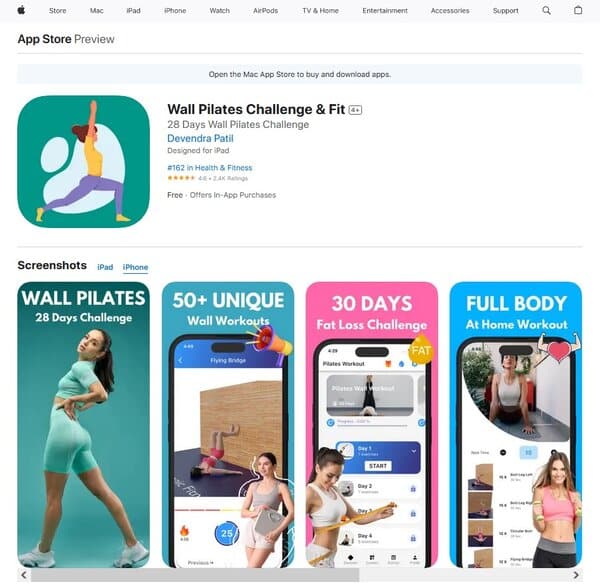 Wall Pilates Challenge & Fit