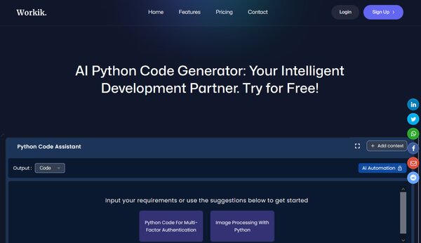 Workik AI Python Code Generator