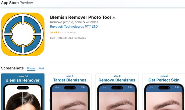 Zit Blemish Remover Photo Tool