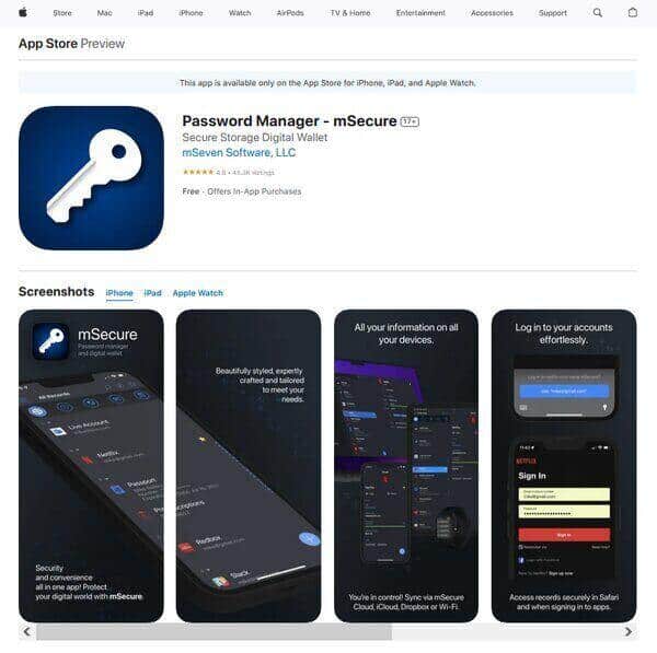 mSecure Password Manager