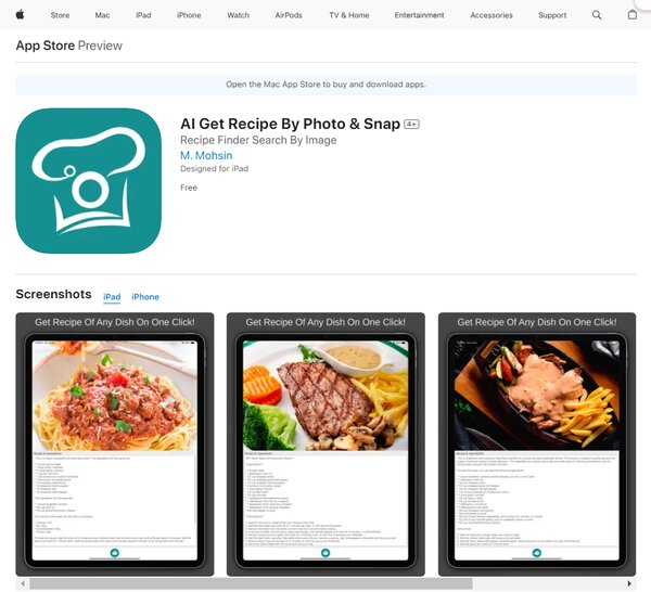 AI Get Recipe by Photo & Snap