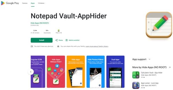 AppHider Notepad Vault