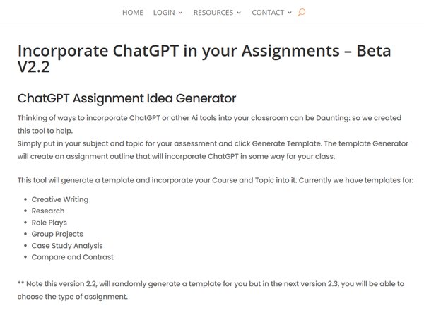 ChatGPT Assignment Idea Generator