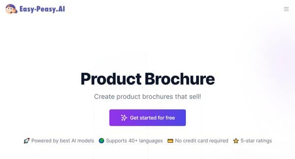 Easy Peasy AI Product Brochure