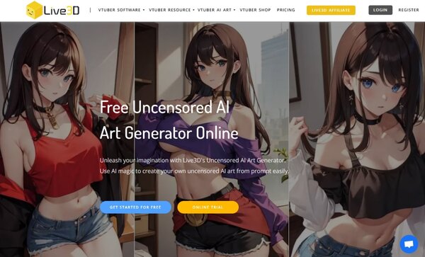 Live3D Free Uncensored AI Art Generator Online