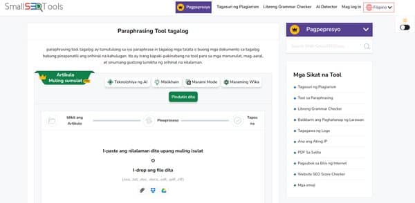 Paraphrasing Tool Tagalog