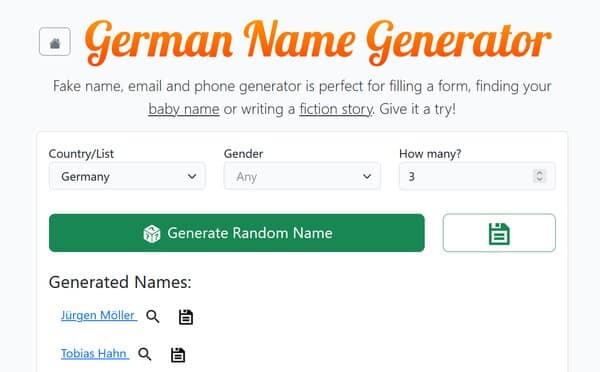 Random German Nickname Generator
