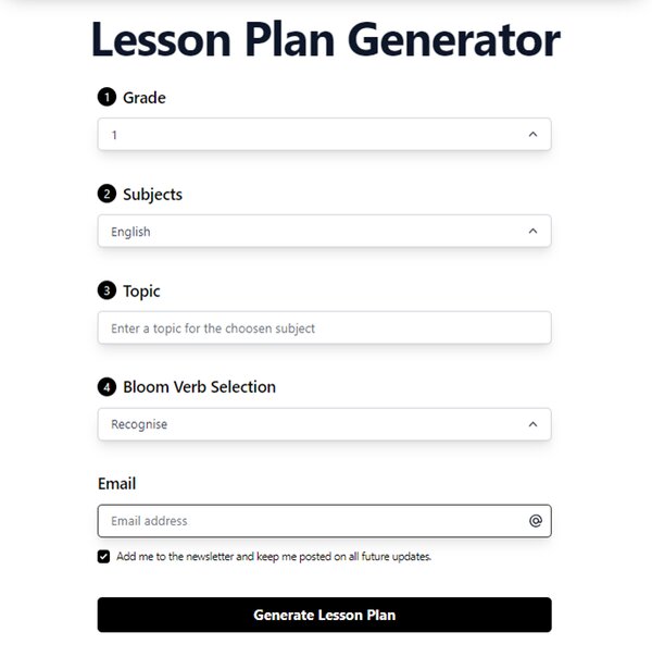 Vercel App Lesson Plan Generator