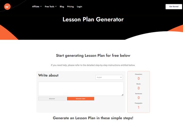 Writecream Lesson Plan Generator