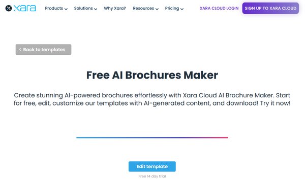 Xara Free AI Brochures Maker