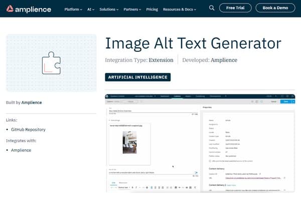 Amplience AI Alt Text Generator