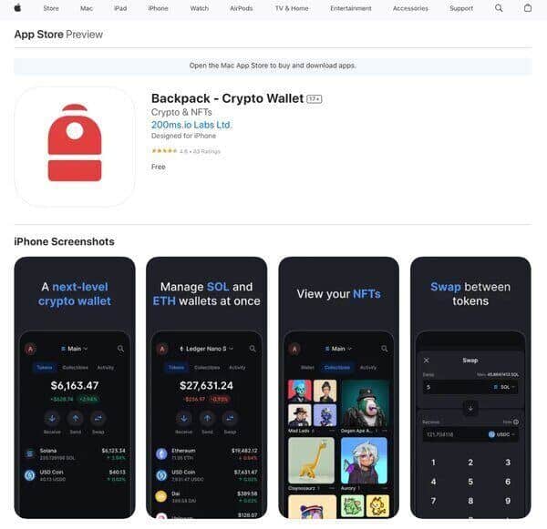 Backpack Crypto Wallet