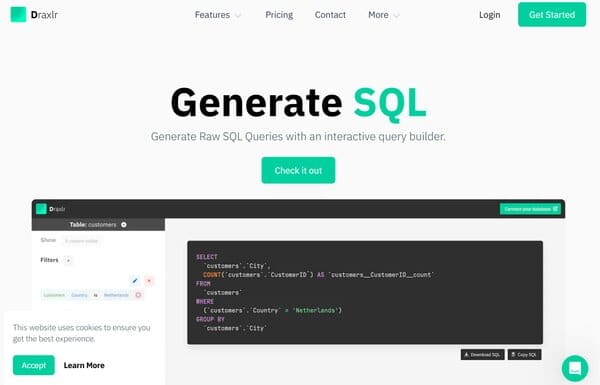 Draxlr SQL Query Generator