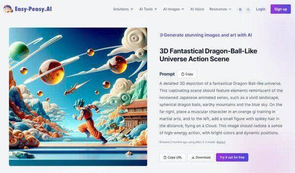 Easy Peasy 3D Dragon Ball AI Art Generator