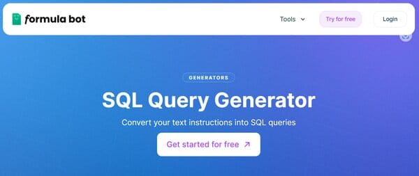 Formula Bot AI SQL Query Generator