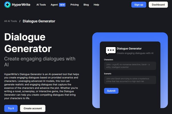 HyperWrite AI Dialogue Generator