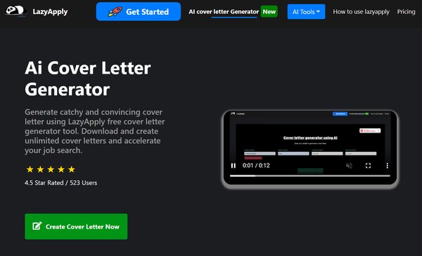 LazyApply AI Cover Letter Generator