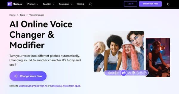 Media.io AI Online Voice Changer & Modifier