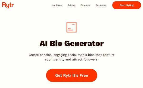 Rytr AI Biography Generator