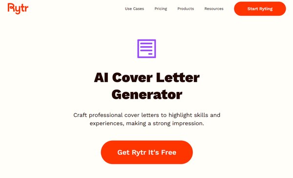 Rytr AI Cover Letter Generator