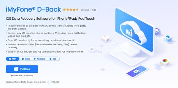 iMyFone iOS Data Recovery Software