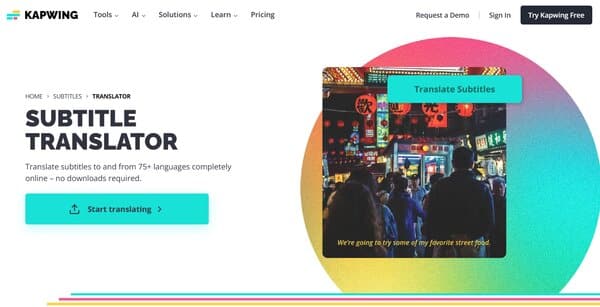 Kapwing AI Subtitle Translator