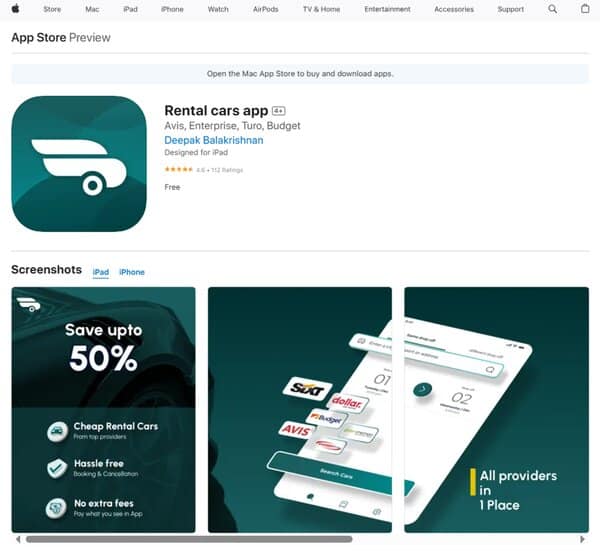 Rental Cars App