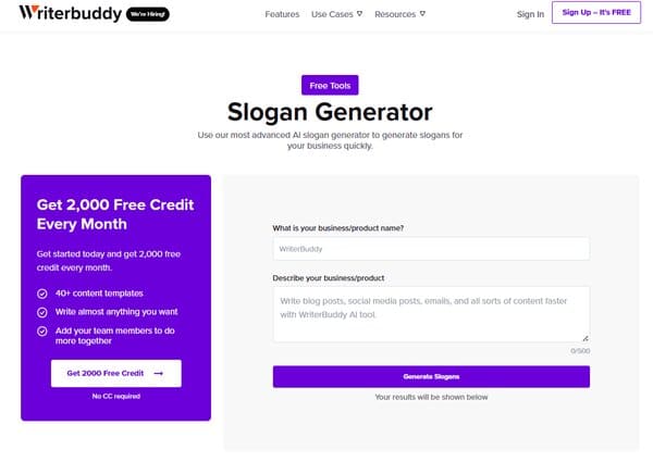 Writebuddy Slogan Generator