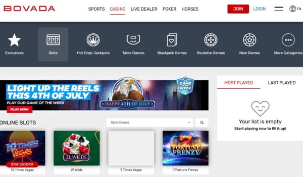 Bovada Casino Slots