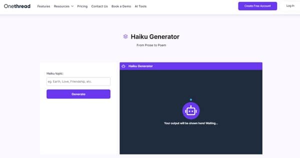 Onethread Haiku Generator