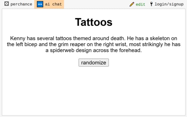 Perchance Random Tattoo Generator