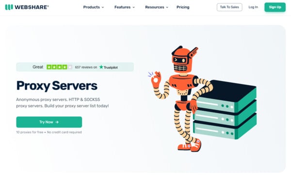 WebShare Proxy Servers Website