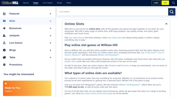 William Hill Online Slots