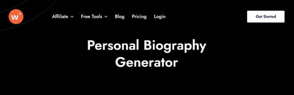 Writecream Personal Biography Generator