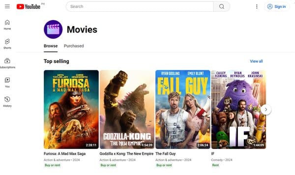 YouTube Movies