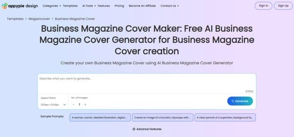 Appypie AI Business Magazine Cover Genrator