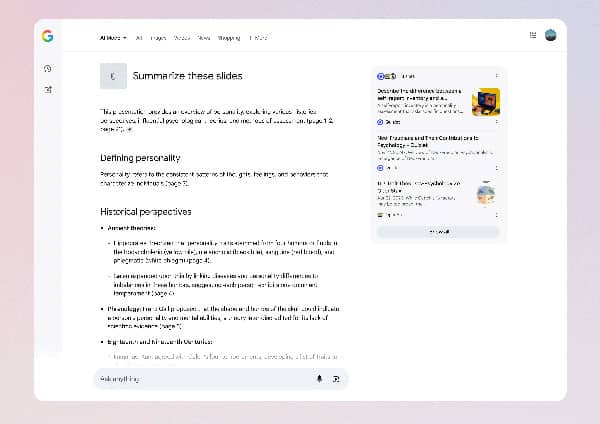 Le mode IA de Google prend en charge le téléchargement de fichiers, le planificateur Canvas et la recherche pendant la navigation.