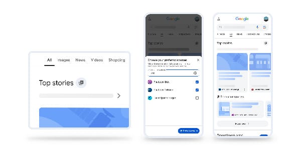 Google Top Stories Preferred Sources est disponible aux États-Unis et en Inde.