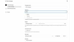 Interfaz del administrador de anuncios de ChatGPT