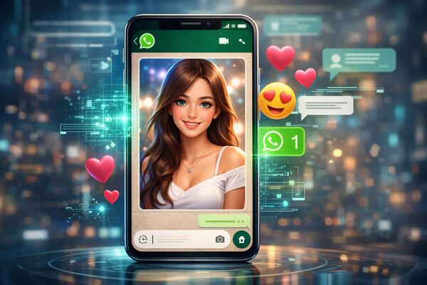Dziewczyna AI na WhatsAppie do czatowania na telefonie komórkowym